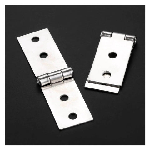Two Piece Ball Bearing Door Hinges With Eight Screws Silver 74mm By 20mm Right Angle Four Hole Iron Alloy Cabinet Hinges