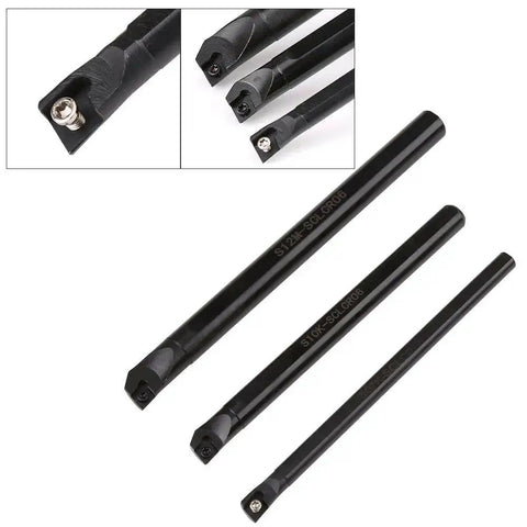 SCLCR Lathe Boring Bar Kit With Internal Turning Tool Holder, 10 CCMT0602 Inserts, 3 Wrenches for CNC Machines SHB Boring Bar