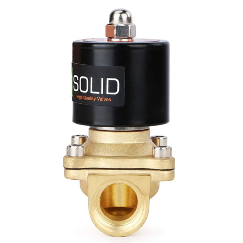 Heavy Duty Three Quarters Inch Brass Electric Solenoid Valve 110V AC Normally Closed for non-potable water, brass body