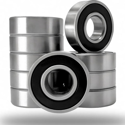 6202-2RS deep groove ball bearings with double rubber seals, set of several, 15x35x11mm, pre-lubricated.