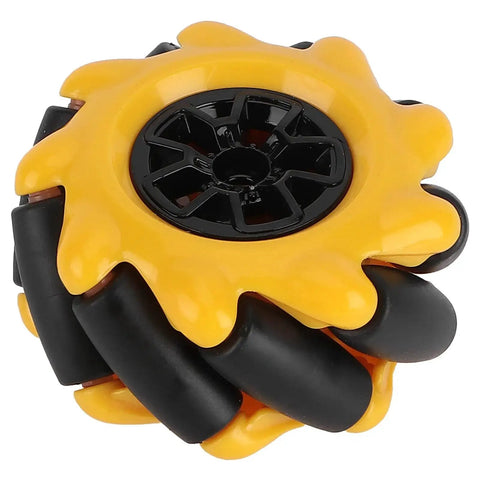 Mecanum Wheel For Geared Motor Robot Car Parts And DIY Toy Components, rubber coated 48mm wheel in ABS and rubber, side view