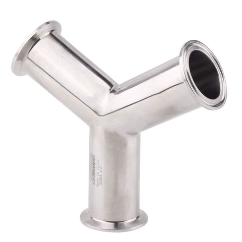 Stainless steel tri-clamp Y fitting for 1.5 in pipe, 304 SS, Amazon brand