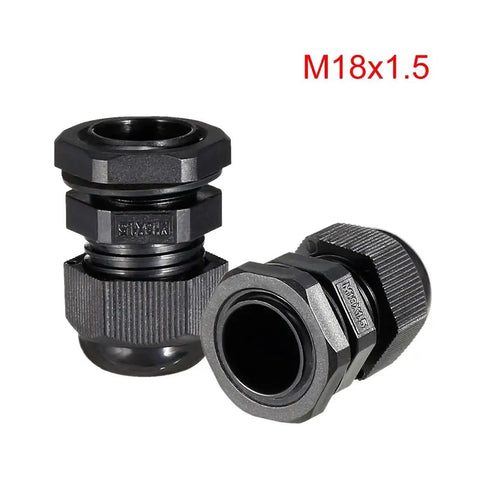 Waterproof M18 Cable Gland Connector Nylon Wire Glands Joint For 5mm To 10mm Wires Five Pack with anti-loosening lock