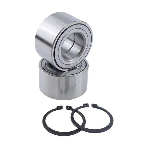 Front Wheel Bearing 510110 WB000053 Fits Ford C-Max 2013-2018, Escape 2013-2019, Focus 2012-2018, Transit Connect 2014-2022, Lincoln MKC 2015-2019 - DIY-Friendly Hub Bearing Replacement Kit Plug-and-Play Easy Install showing two metal bearings and two retaining rings