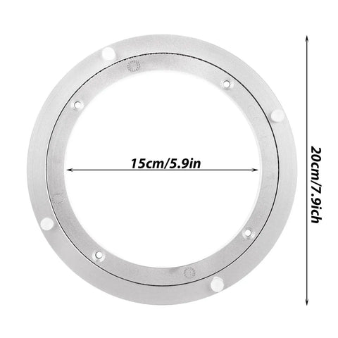 Two Pack 8 Inch Aluminum Lazy Susan Turntable Bearings Built To Last Heavy Duty Swivel Plate Hardware For Dining Tables All Metal Rotating Turntable Bearings Rust Resistant Durable For Wood Glass Marble Surfaces