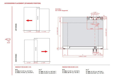 Diagram showing installation measurements for Floating Door System Pro Grade Sliding Track Kit with Concealed Barn Door Hardware.
