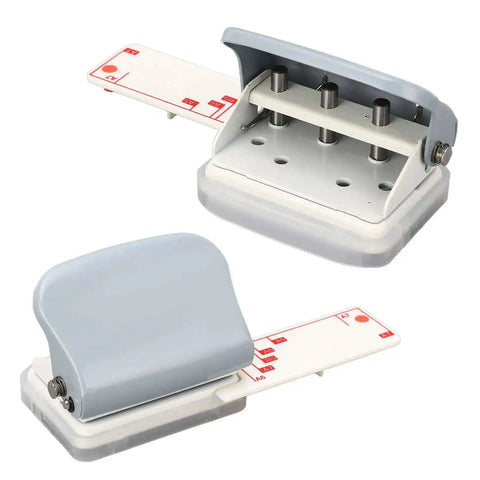 3 Hole Punch For Scrapbooks And Loose Leaf Pages Handheld Portable Hole Puncher With Positioning Post And Ruler on white background