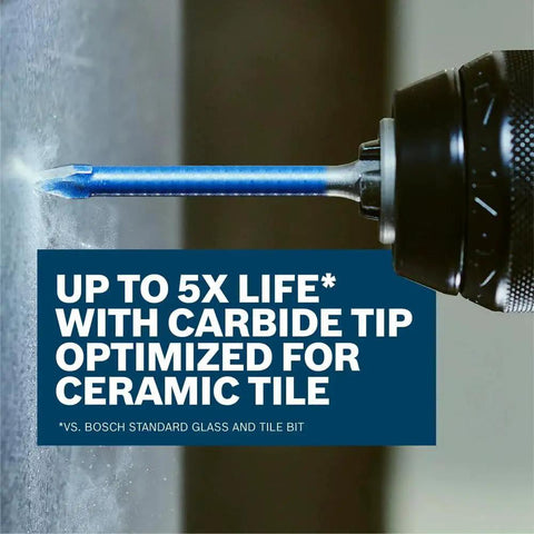 Porcelain Tile Drill Bit Set 5 Piece For Ceramic Marble And Granite Tiles With Carbide Tips Optimized for Hard Materials
