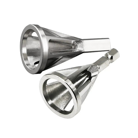 Image of two Deburring Chamfer Tools With Hexagonal Handle And Six Slots For Burr Removal And Edge Beveling On Metal Plastic Wood For DIY Projects