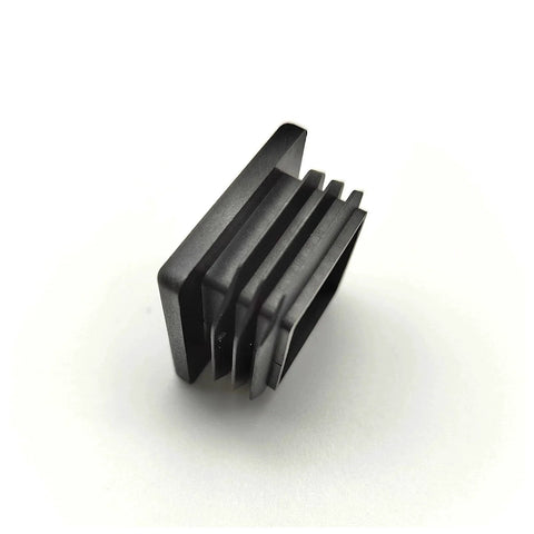 8 Pack One And Three Quarter Inch Square Plastic Plugs End Caps For Square Tubing Posts, close-up view of a single cap