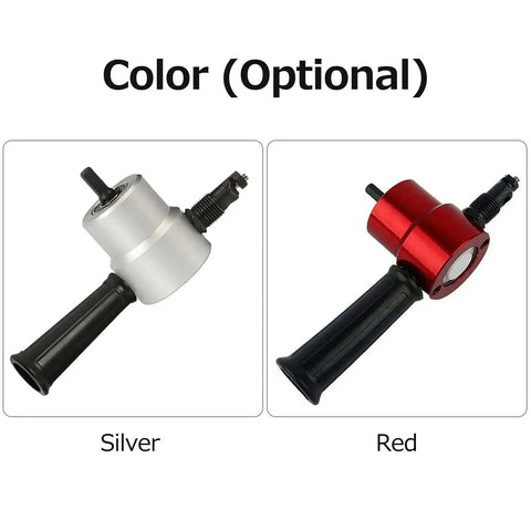 Double Head Sheet Metal Cutter Drill Attachment With 360 Degree Rotating Heavy Duty Nibbler in silver and red options