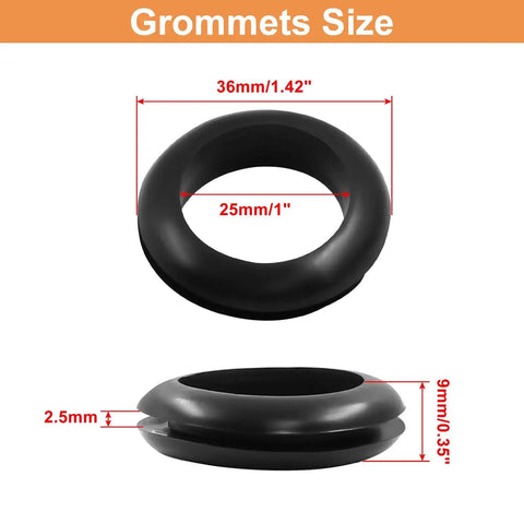 12 Pcs Rubber Grommets Set With 25mm Inner Diameter 1 Inch Hole 30mm Drill Size 36mm Outer Diameter