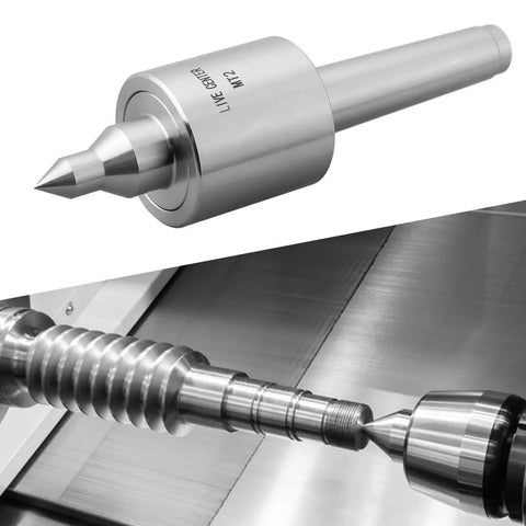 Lathe Live Center Pro Grade MT2 MT3 MT4 Tapers High Speed Turning With Triple Ball Bearing Design in use on lathe machine