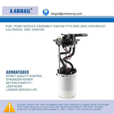 Direct Fit E3614M Fuel Pump Replacement for 2004 2005 Chevy Colorado and GMC Canyon 2.8L 3.5L visible with wiring and components