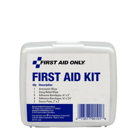 On The Go Emergency First Aid Kit For Home Work And Travel Featuring 13 Pieces Including Antiseptic Wipes and Bandages in a Case