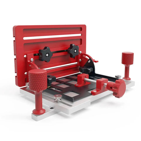 Adjustable Table Saw Push Handle With Aluminum Alloy Vertical Backer And Clamp, Secure Guide For Woodworking On Boards, Panels, And Planks