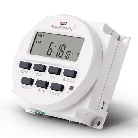12/24 Volt DC Timer Switch With 7 Day 24 Hour Programmable Time Relay Clock For Panel Mount Use With Countdown Off Function Enclosure