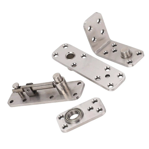 Hidden Door Hinge 600 Lbs Stainless Steel 180 Degree Adjustable Concealed Pivot Hinge set for Secret Doors with Screws