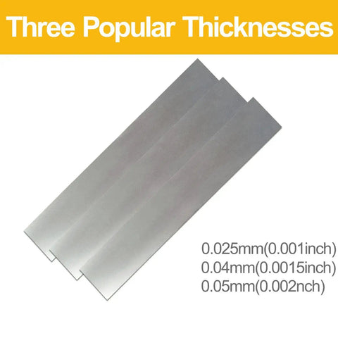 304 Stainless Steel Pro Grade Shim Stock Set 1 Inch Wide 6 Inches Long 0.001 0.0015 0.002 Inch Thickness Three Piece Kit