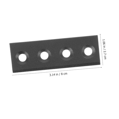 Black metal 1 Set Barn Door Track Connector For Heavy Duty Sliding Hardware Kit, Plug And Play Easy Installation And Seamless Connection, Replacement Track Adapter, Durable Metal Construction For Smooth, Reliable Barn Door Operation And Quick Repairs with holes, size 3.14 in x 1.06 in.