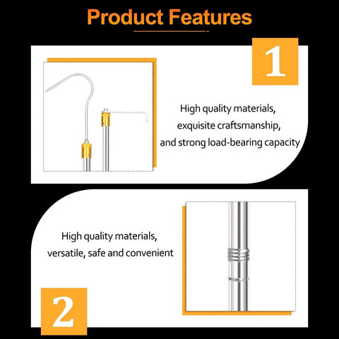 Product features of Cargo Grabber Reach Retriever Tool 30 to 75 Inch Adjustable Extensions Heavy Duty Truck Accessory, two stainless hooks