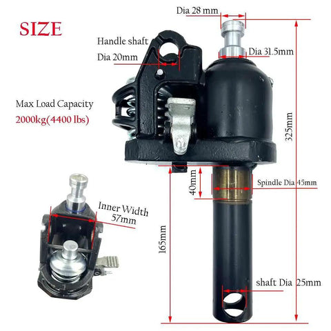 Beefed Up Heavy Duty Pallet Jack Replacement Pump Kit For DIY Repair And Restoration 4400 Lb Capacity Hydraulic Pump with dimensions