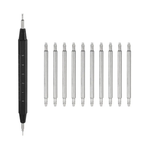 10 Pack Quick Release Spring Bars for Watches 21mm Wide and 1.8mm Diameter Pins Replacement Kit With Removal Tool