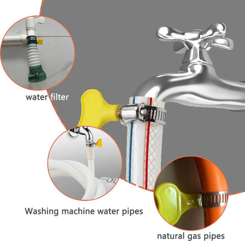 30 Piece Thumb Screw Hose Clamps Set Heavy Duty Stainless Steel, Versatile Key Type Clamp Kit installed on various pipes