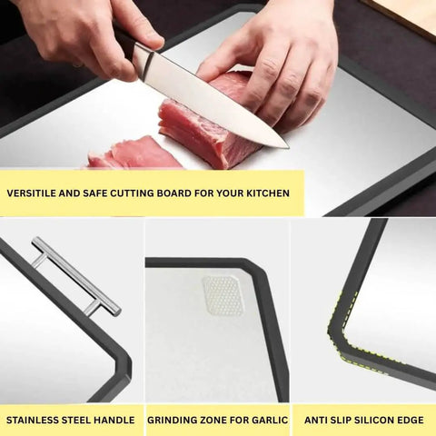 Dual Surface Titanium And Wheat Straw Cutting Board With Juice Groove, Scratch Resistant, Pro Grade Heavy Duty Chopping Board For Meat And Produce