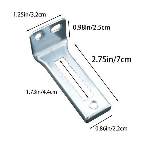 Close-up of silver carbon steel component with measurements labeled, part of 2 Pairs Silver Carbon Steel Double Folding Door Bottom Pivot Hardware.