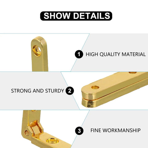 Close-up details of 10 Pcs Zinc Alloy Decorative Hinges 30x30x6mm 90 Degree Miniature Hardware showing quality and design.