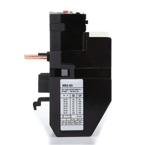 Side view of Thermal Overload Relay 30 93A 690V For Motor Protection With 1NO1NC Auxiliary Contacts AC 50 60Hz