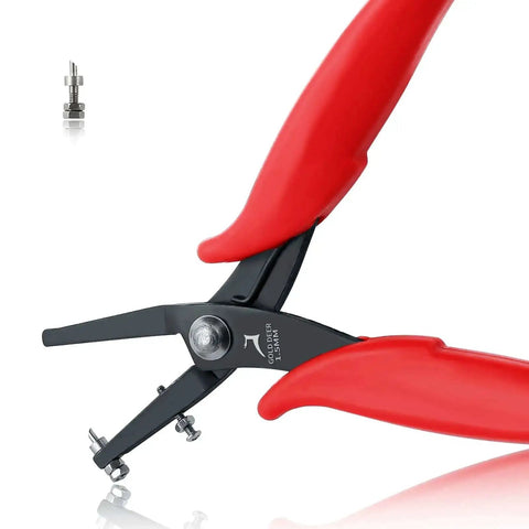 1.5mm Hole Punch Pliers With Replacement Pins For Soft Metals Pro Grade Long Reach Round Hole Tool For Jewelry Making