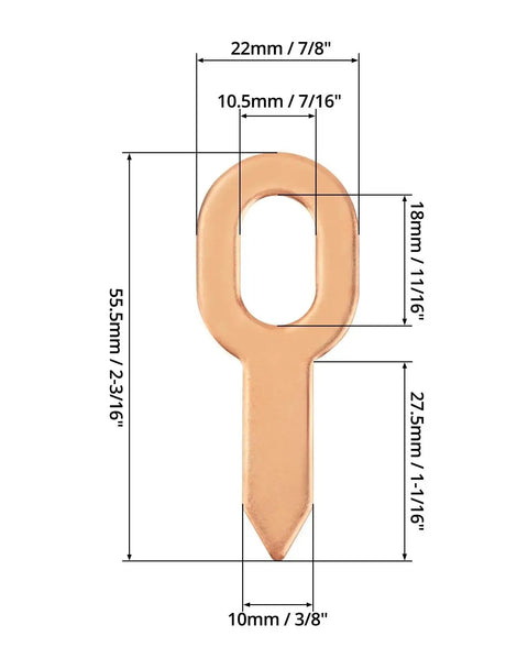 Dent Puller Ring Kit 100 Pcs Pro Grade Heavy Duty Copper Ring Repair Tool for Panel Welder with dimensions in millimeters
