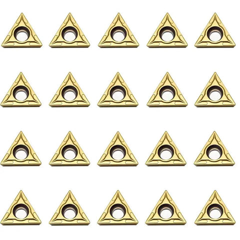 20pcs Pro Grade Carbide Turning Inserts TCMT110204 TCMT21.51 with TISIN Coating, sharp tip, chip breakers, for CNC lathe use.