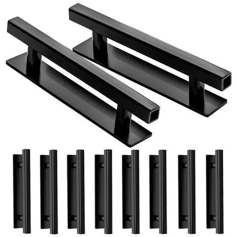 10 Pack Self Stick Black ABS Plastic Cabinet Drawer Handles For Kitchen, Furniture, Closets And Wardrobes With Strong Adhesive Backing
