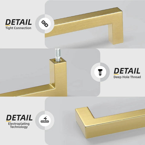 10 Pack 5 Inch Brushed Gold Cabinet Pulls Set For Kitchen Cabinets Modern Handles With Gold Drawer Pulls Stainless Steel Hardware