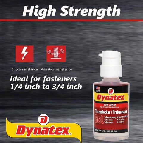 Red High Strength Threadlocker Gel 35ml Pump Bottle Industrial Grade Lock Tight For Nut And Bolt Assemblies That Resists Leakage, Shock, And Vibration