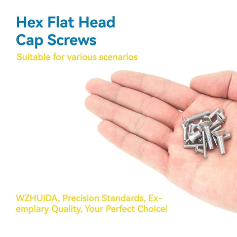 Hand holding hex flat head cap screws, suitable for various scenarios.
