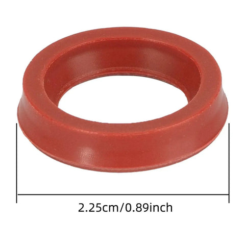 Close-up of red silicone O ring, 2.25 cm diameter, part of 10 Pieces Silicone O Rings For Coffee Makers And Espresso Machines Seals Replacement Gaskets For Coffee Equipment Easy Install No Fuss Leakproof Performance Keeps Brews Fresh And Machines Running Smoothly At Home Office Or Cafe