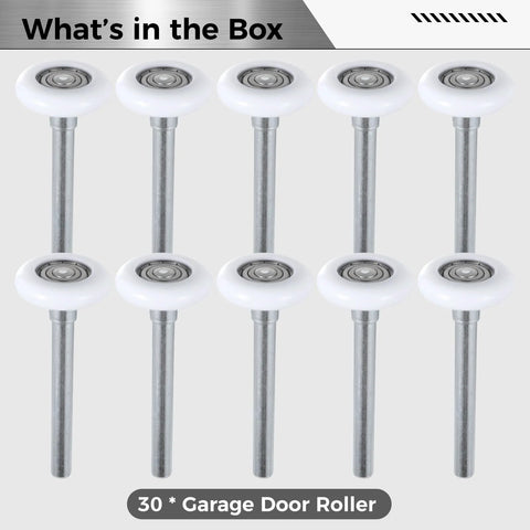 30 Pack 1?8 Inch Garage Door Rollers With 4?7 Inch Stem Ultra Quiet Nylon Replacement Wheel For Garages Barns And Warehouses Smooth Glide Durable Build Easy Install Perfect Fit For Old Or Worn Tracks