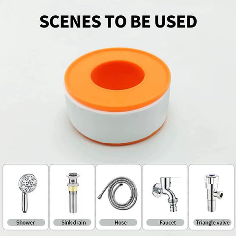 Plumber Teflon Tape 2 Pack For Pipe Joints, Leak Proof Sealant Tape With High Temperature Resistance, durable for various fixtures.