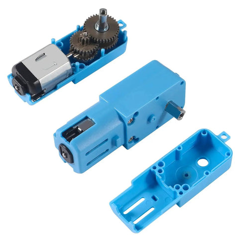 4 Pcs All Metal Gear Motors TT DC 3V To 6V 1 To 90 Reduction With 110 RPM Output Single Shaft Blue Case For Robots Smart Cars DIY RC Toys