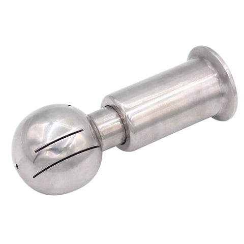 DERNORD rotary spray ball, stainless steel 304, 1.5-in tri-clamp connection, side view.