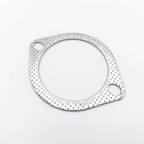 Exhaust pipe flange gasket, 3.5 inch (89mm), graphite with fire ring, 2-bolt, for muffler/manifold, 2 pcs
