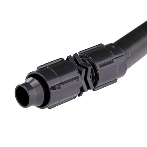Raindrip S5600UB Smart Loc universal drip irrigation coupling, black plastic.