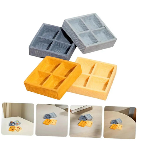 Awesome Four Grid Miniature Dollhouse Storage Box Set For Candy, Nuts, And Tiny Accessories, realistic resin compartments display