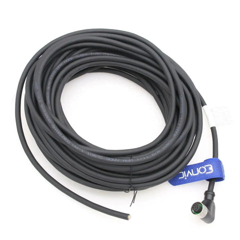 Right Angle M12 8 Pin A Code Female Industrial Sensor Connector with Shielded Waterproof Aviation Cable 10m coiled view