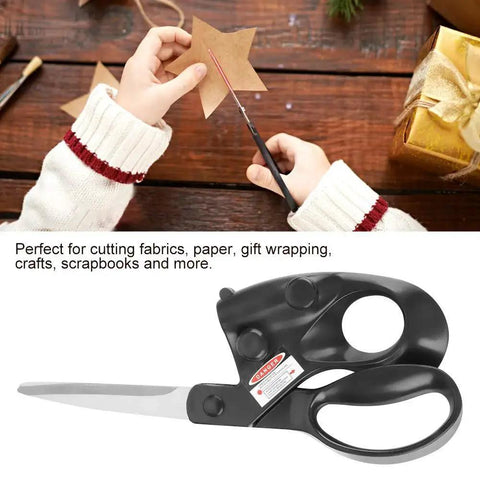Pro Grade Laser Guided Sewing Scissors For Home Crafting And Gift Wrapping With Built In Laser Line For Precise Straight Cuts In Fabric And Paper Crafts Featuring An Upgraded Ergonomic Handle For Comfort And Control cutting paper.