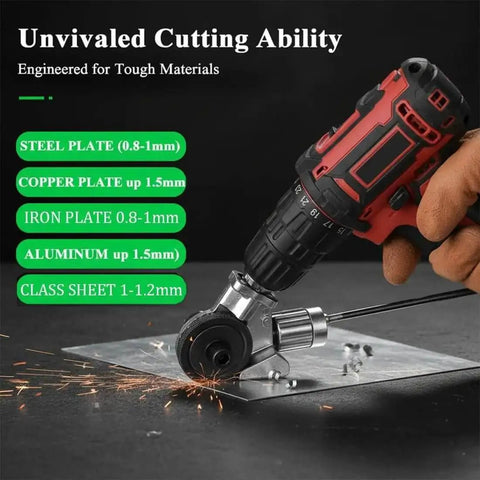 Turn Any Drill Into A Sheet Metal Cutter With This Titanium Drill Nibbler Attachment Cutting Metal Smoothly